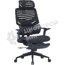 Кресло компьютерное Cactus CS-CHR-MC01-BK черный, сетка, эко.кожа, с подголов. крестов. пластик