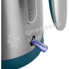 Чайник электрический Kitfort КТ-8725 1.7 л, 2200 Вт, нержавеющая сталь/бирюзовый корпус: нерж.сталь/пластик