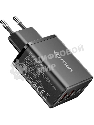 Сетевое зарядное устройство Vention на 4 порта GaN 50W USB (C+C+A+A) Черный