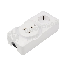 Розетка РШ/Евро Rexant двойная для электрической плиты 32 А/16 A, 250 В, 2Р+РЕ (ОУ) белая