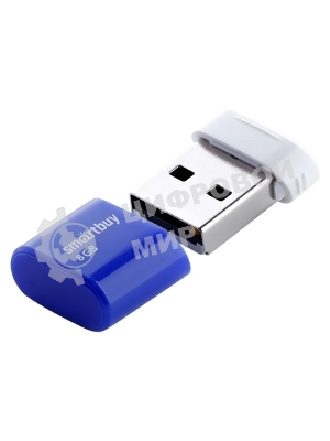 Флешка USB Smartbuy Lara Blue (SB8GBLara-B), 8Gb, USB 2.0, R/W 15/5, белый/синий