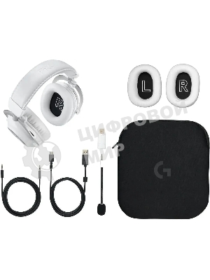 Гарнитура Logitech G Pro X 2 Lightspeed белый, беспроводная + проводная, Bluetooth/USB/3.5 мм, до 50 ч