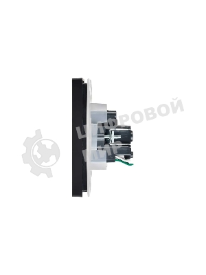 Розетка IEK FORTE&PIANO FP119 с заземлением с защитными шторками и крышкой безвинтовое крепление 16А IP44 черный