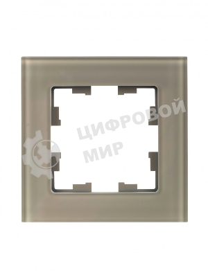 Рамка 1-местная IEK BRITE РУ-1-2-БрД (BR-M12-G-K30) стекло дымчатый