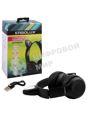 Наушники накладные беспроводные Ergolux ELX-BTHP02-C02 черный