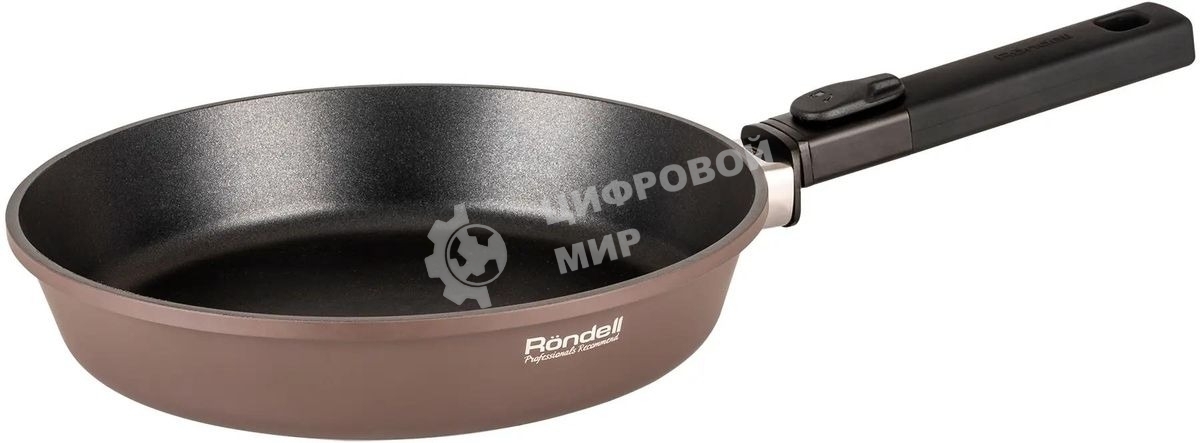 Сковорода Rondell Praline RDA-1564, 24см, съемная ручка, без крышки, коричневый