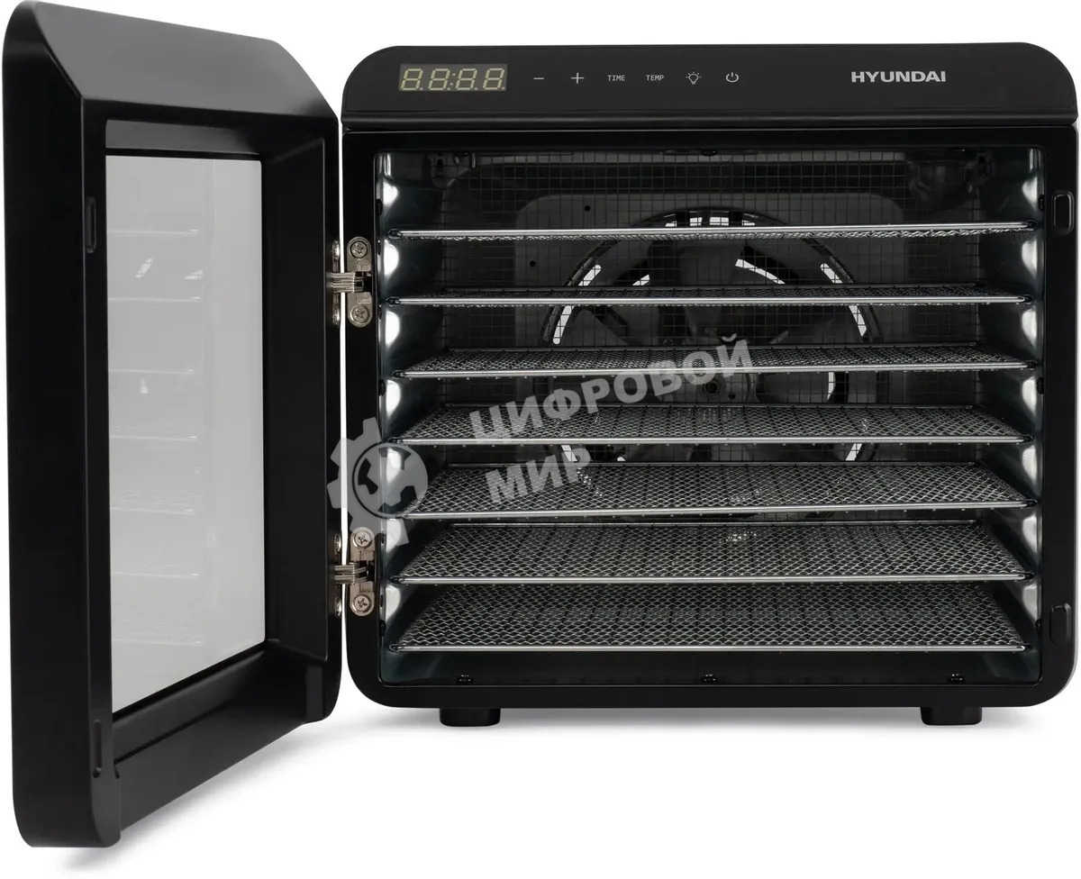 Сушка для фруктов и овощей Hyundai HYFD-8801 14под. 600Вт серебристый