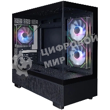 Компьютерный корпус 1STPLAYER MIKU Mi5 ARGB Black, mATX, 3x120мм ARGB fans