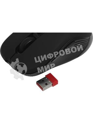 Мышь беспроводная Defender Gassa MM-105 черный, 1600 dpi, радиоканал, USB, кнопки - 6