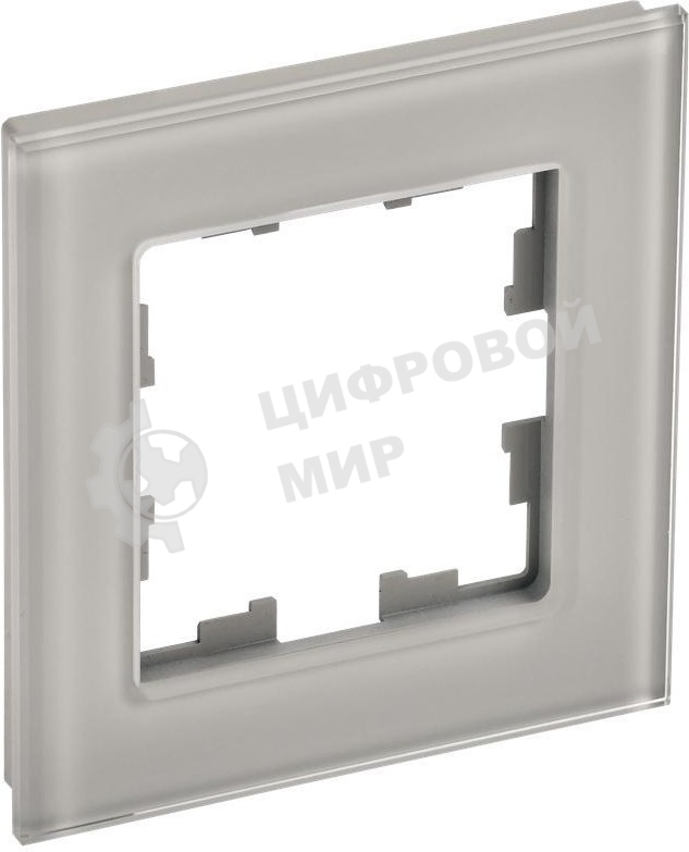 Рамка 1-местная IEK BRITE РУ-1-2-БрД (BR-M12-G-K30) стекло дымчатый