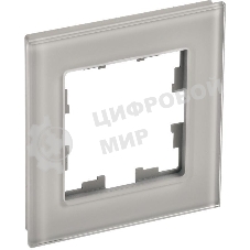 Рамка 1-местная IEK BRITE РУ-1-2-БрД (BR-M12-G-K30) стекло дымчатый