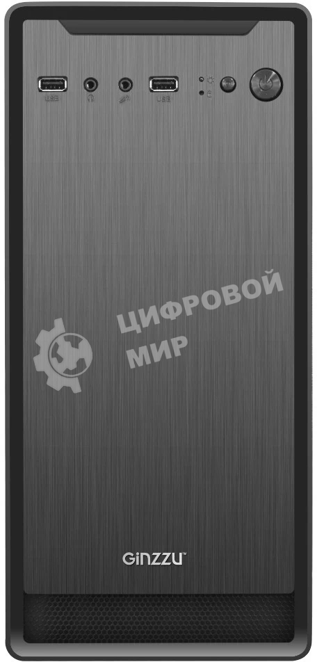 Компьютерный корпус Ginzzu B180 2хUSB 2.0,AU w/o PSU