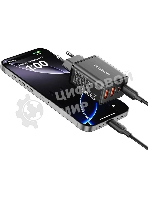 Сетевое зарядное устройство Vention на 4 порта GaN 50W USB (C+C+A+A) Черный