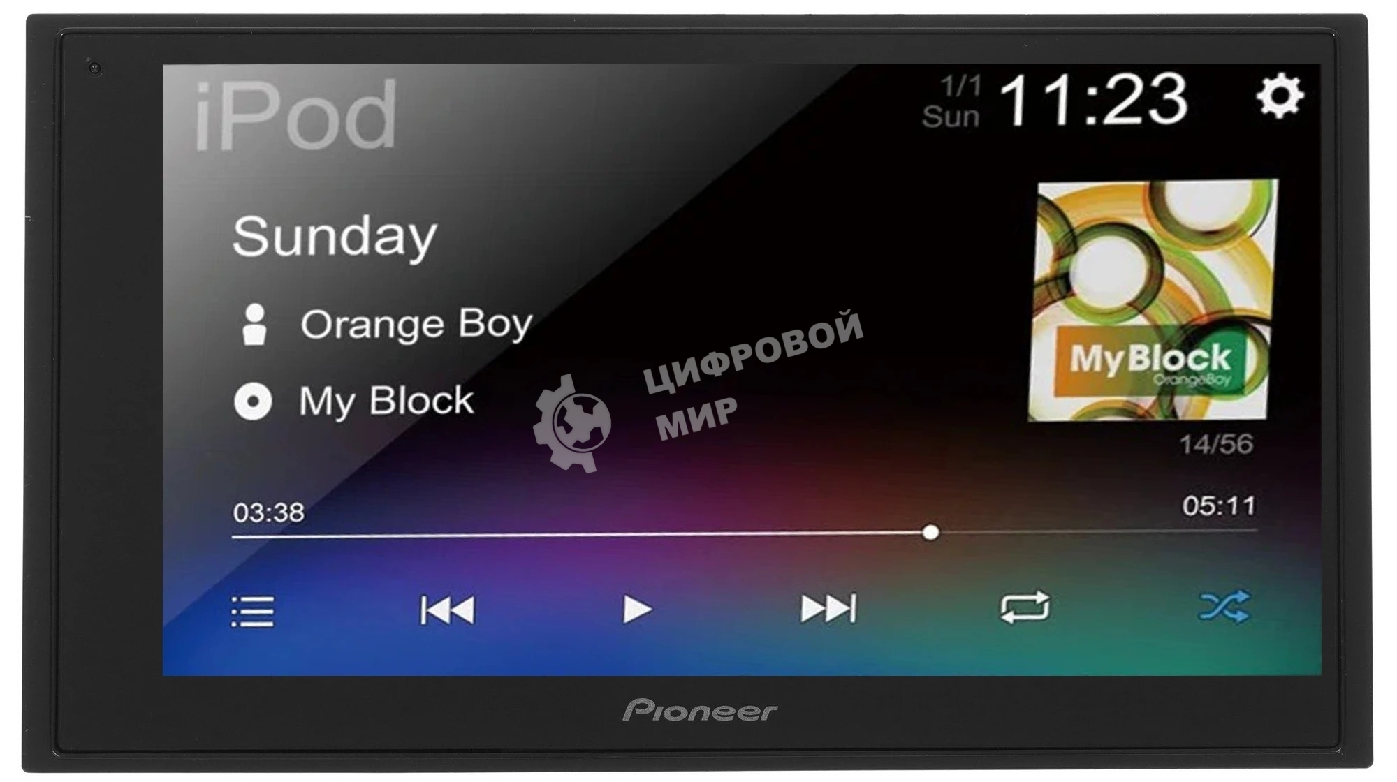 Автомагнитола Pioneer DMH-A345BT, 2 DIN, 6.8