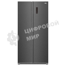 Холодильник Korting KNFS 94099 XN черная нержавеющая сталь двухкамерный 431/252л морозилка сбоку, No Frost, Side by Side
