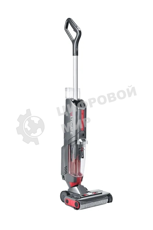 Пылесос вертикальный моющий ATVEL F16 ULTIMATE Plus серый/красный, питание от аккумулятора, 175 Вт, уборка влажная/сухая, пылесборник 0.55 л