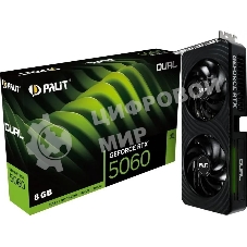 Видеокарта Palit RTX 5060 DUAL NV RTX 5060 8Gb 128bit GDDR7 2280/28000/HDMIx1/DPx3/HDCP Ret NE75060019P1-Gb2063D PCI-E 5.0