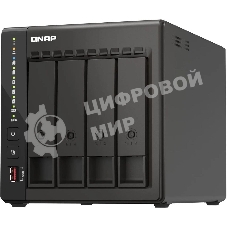 Сетевое хранилище SMB QNAP TS-453E-8G NAS, 4-tray w/o HDD. 2xHDMI-port. 4-core Celeron J6412 2-2.6 GHz, 8Gb DDR, 2x2.5Gb LAN, 2 x M.2 2280 PCIe Gen 3 x2, 2x USB 3.2 Gen 2 (10Gbps) Port, 2x USB 2.0 port