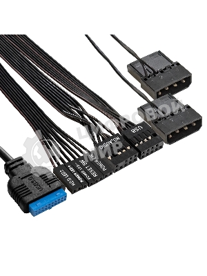 Компьютерный корпус Minitower ExeGate mEVO-7803-XP500 (mATX, БП XP500 с вент. 12см, 2*USB+1*USB 3.0, HD аудио, черный, 2 вент. 12см с RGb подсветкой)