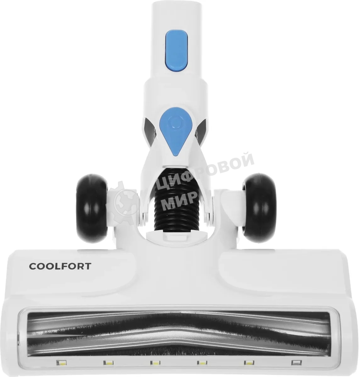 Пылесос вертикальный Coolfort CF-3006 белый/голубой, питание от аккумулятора, 130 вт, уборка сухая, пылесборник 0.5 л, работа от АКБ max 30 мин.