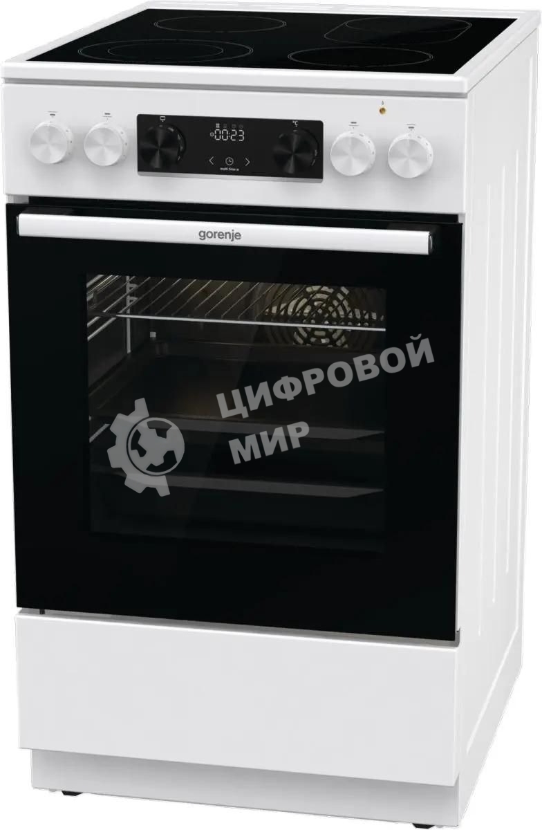 Плита электрическая Gorenje GECS5C70WA белый, конфорок 4 электрических, духовка 70 л, 50 см x 85 см x 59.4 см
