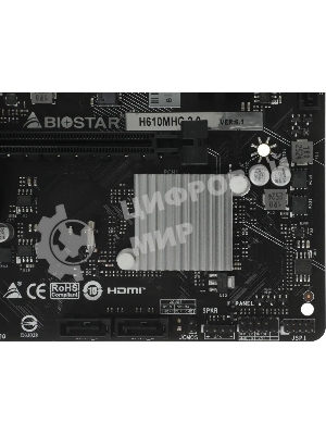 Материнская плата Biostar H610MHC 2.0, LGA1700, Intel H610, 2xDDR4, 4xSATA, 1xM.2 PCIe 3.0 x4, 1xPCIe 4.0 x16, 1xPCIe 3.0 x1, 1xVGA, 1xHDMI, 1x 1Gb LAN, 2xUSB 3.2 Gen1, 4xUSB 2.0, 3x3.5 мм, 7.1, microATX