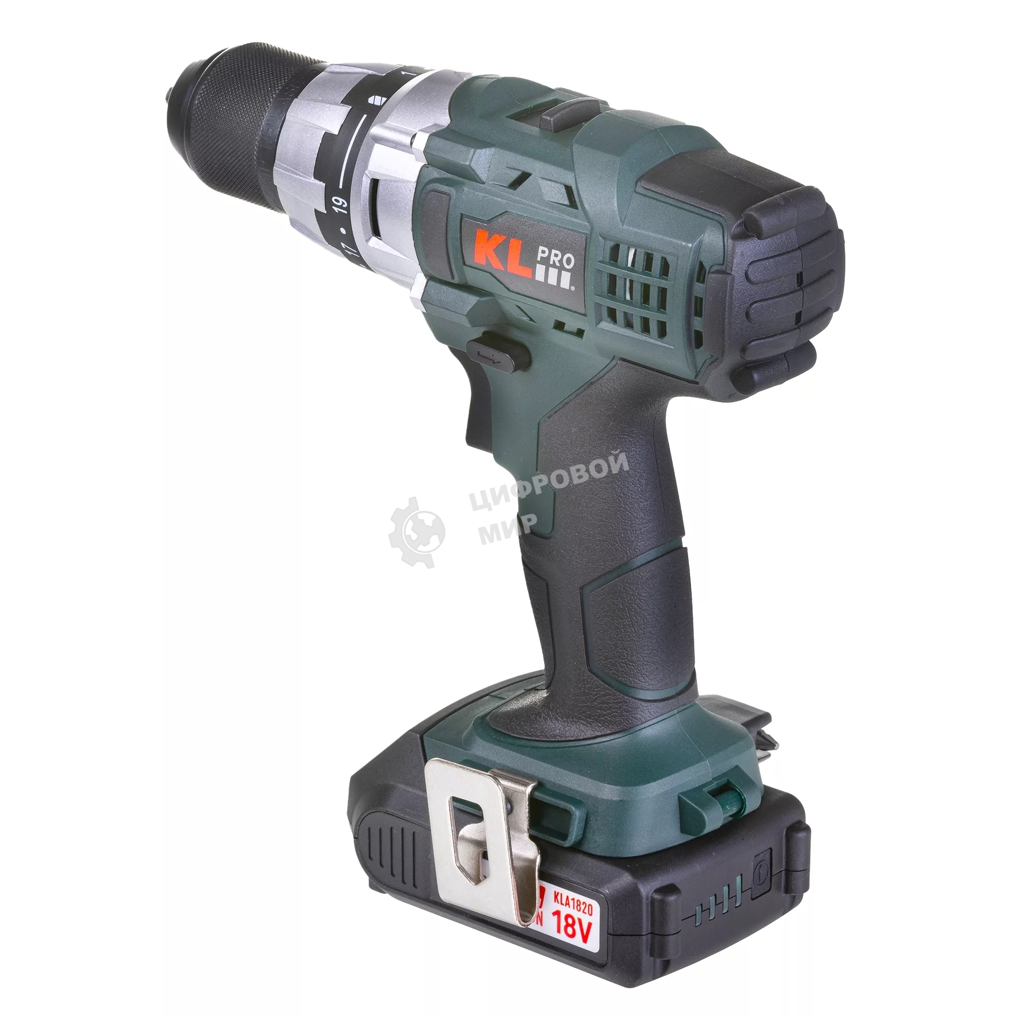 Профессиональный шуруповерт аккумуляторный Klpro KLNM18-20 (18В, Li-ion-2шт, 2.0А·ч, 40Нм, 2 скорости, подсветка, магнитная бита,З/У,в кейсе)