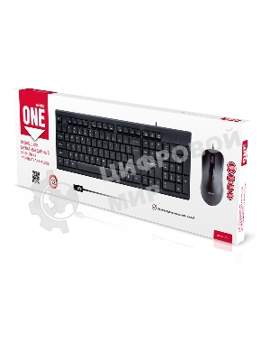 Комплект клавиатура+мышь Smartbuy ONE SBC-114282-K проводной, USB, 2400 DPI, чёрный