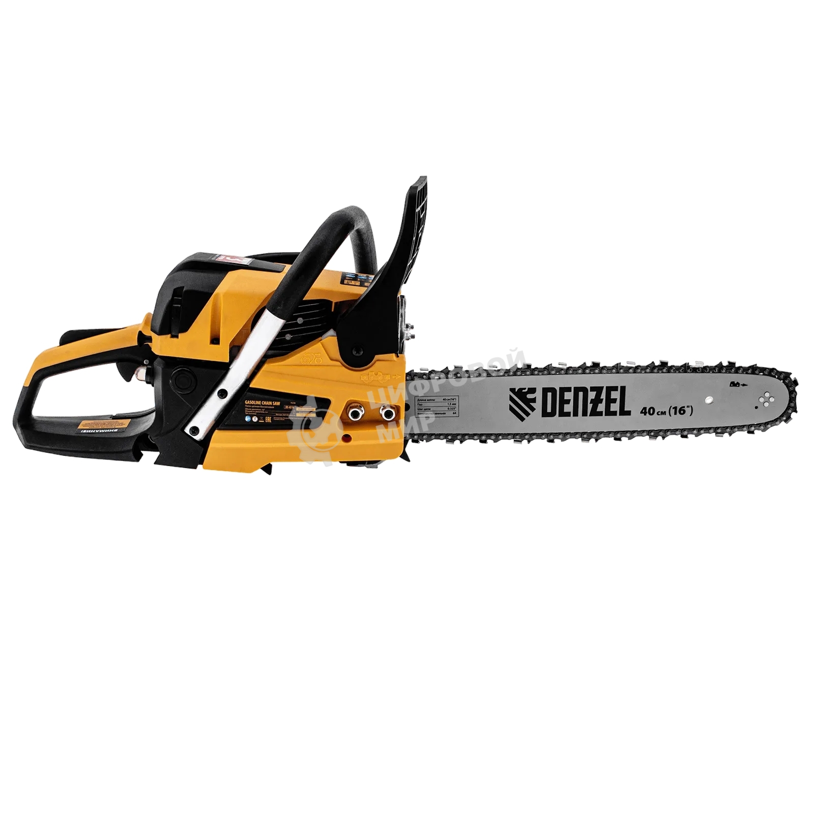 Пила цепная бензиновая Denzel DS-4516, шина 40 см, 45 см 3, 2,5 л.с., шаг 0,325, паз 1,5 мм, 64 зв