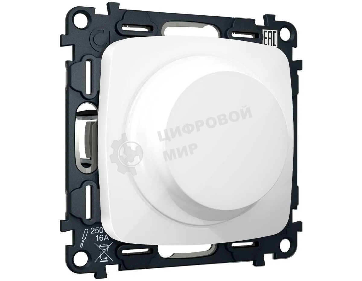 Комплект механизма светорегулятора универсального OMEGA Белый глянец 25-600W/LED 5-300W QUANT (OP1055, VM136) MO105510