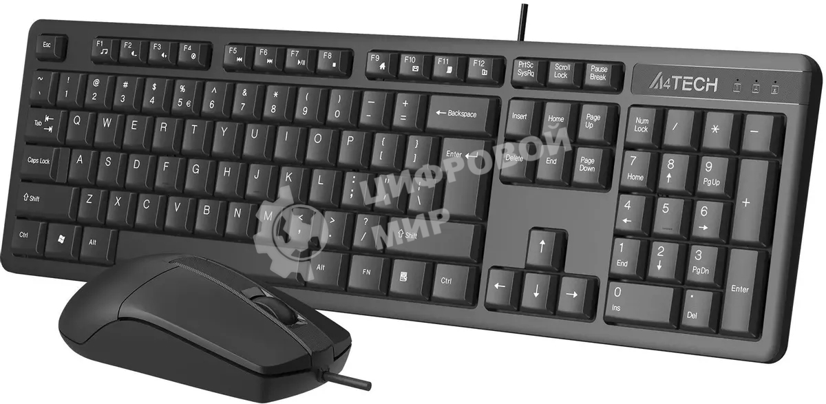 Комплект клавиатура+мышь A4Tech KR-3330S проводной, USB, 1200 DPI, чёрный