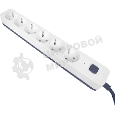 Сетевой фильтр Powercom SP-06W 3,0 м 3.0 м, 6 розеток, белый/серый, коробка