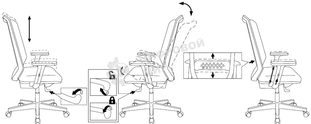 Кресло офисное Бюрократ MC-611N черный TW-01 Neo Black сетка/ткань крестовина пластик