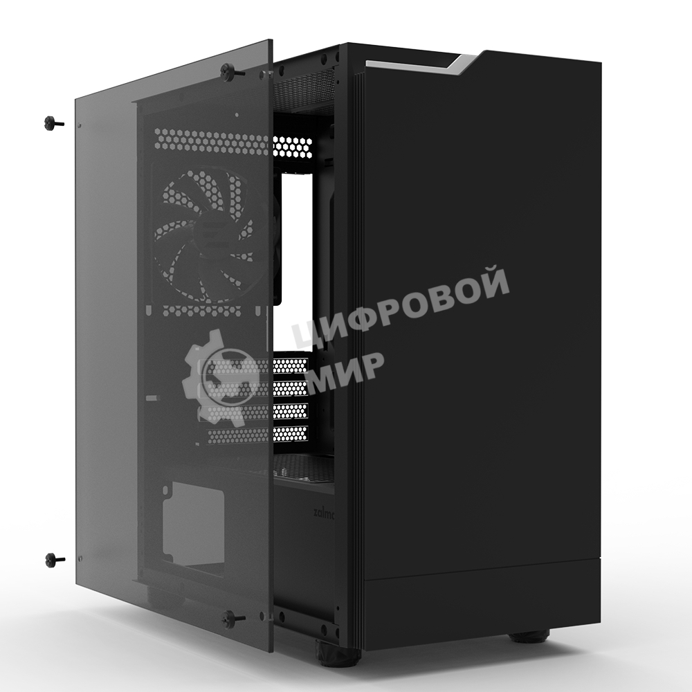 Компьютерный корпус ZALMAN T4 PLUS, MATX, черный, WINDOW, 1 x Combo (3.5'' or 2.5''), 1x3.5'', 2x2.5