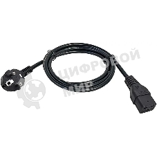 Шнур питания ITK PC-C19D-1M C19-Schuko проводник.:3x1.5мм2 1м 230В 16А (упак.:1шт) черный