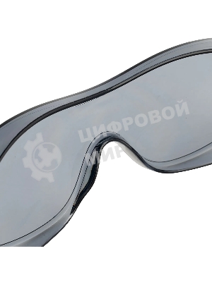 Очки защитные Denzel открытые, поликарбонатные, увеличенная дымчатая линза, регулируемые дужки