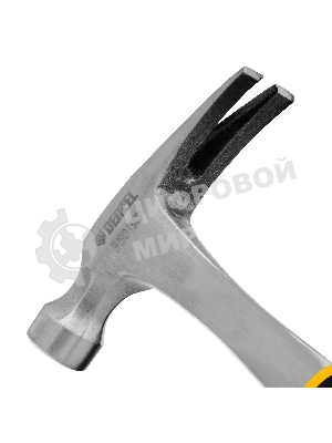 Молоток-гвоздодер Denzel 350 г, цельнометаллический, двухкомпонентная рукоятка