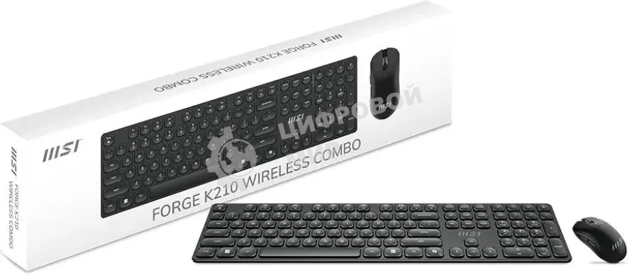 Клавиатура + мышь MSI K210 Combo клав:черный мышь:черный USB беспроводная (S11-43RU213-Y92)