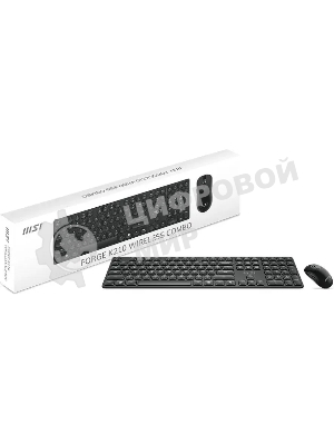 Комплект клавиатура+мышь MSI Forge K210 Combo беспроводной, USB, 1600 DPI, чёрный