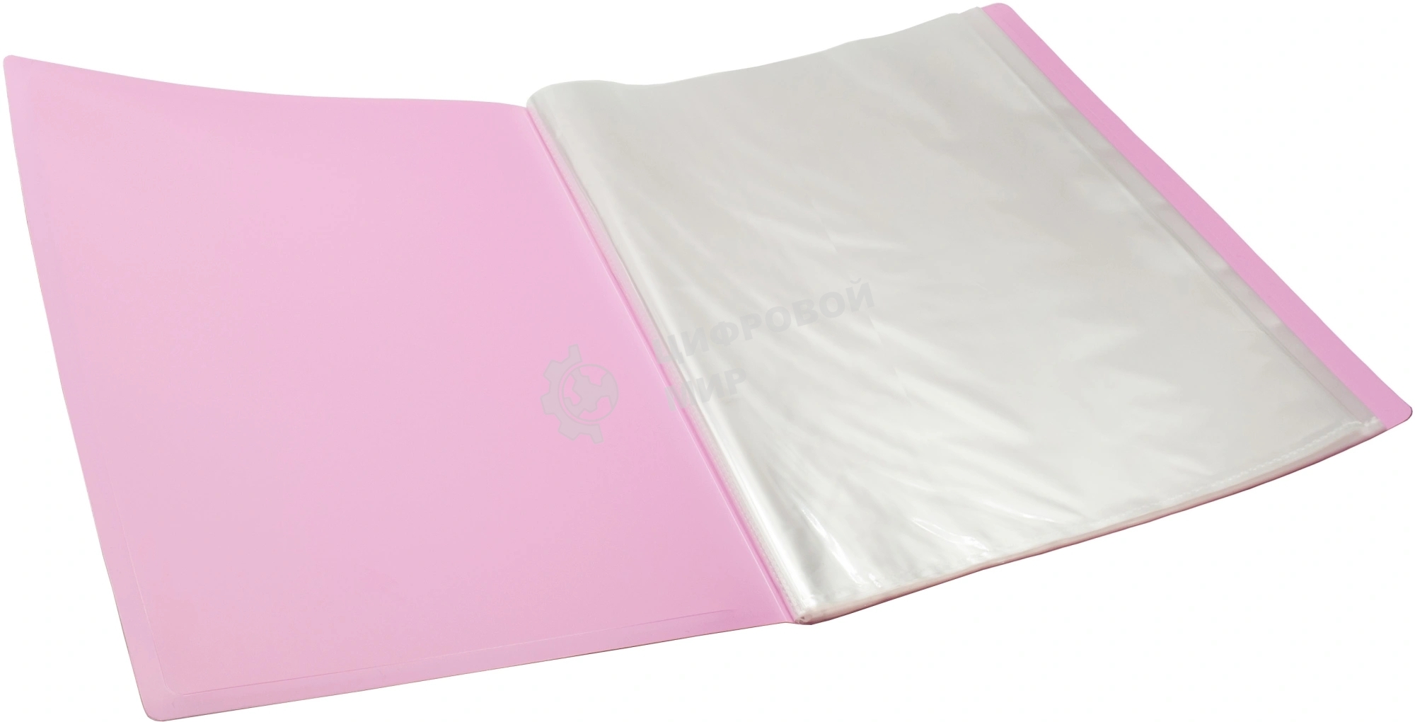 Папка-портфолио с 40 прозрачными вкладками Silwerhof Create SCR-P40PIN A4, пластик, 0.7мм, карман на лицевой стороне, розовый