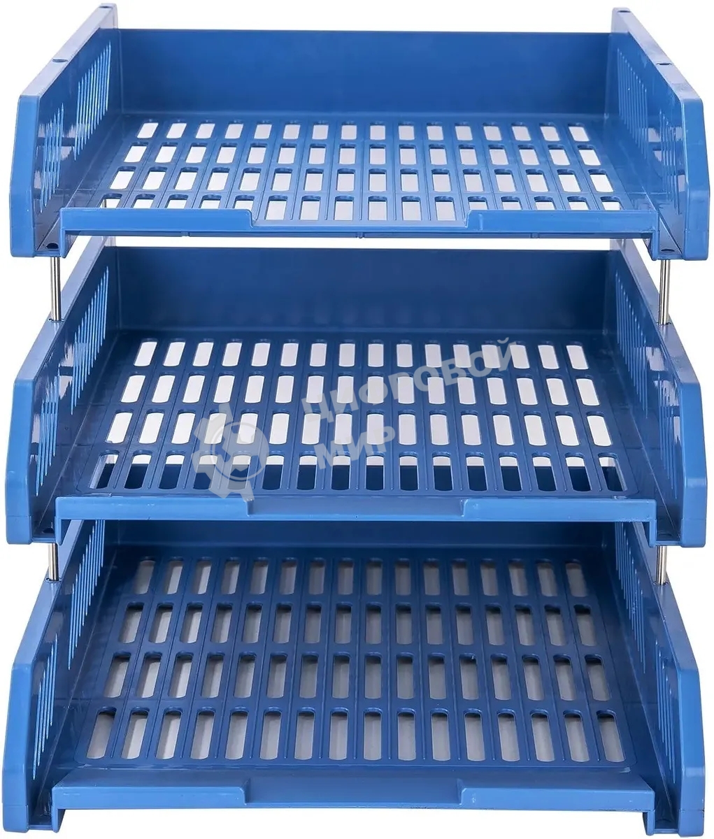 Лоток горизонтальный Deli E9209 для бумаг 268х336х118мм ассорти