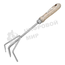 Рыхлитель трехзубый Palisad LUXE 100х345 мм, стальной, рукоятка из ясеня