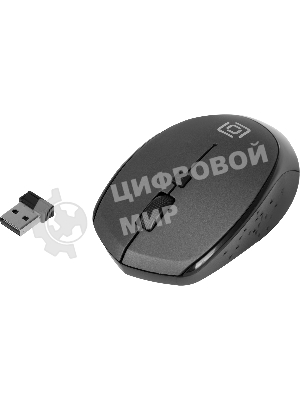 Мышь беспроводная Oklick 488MW серый/черный, 1600 dpi, радиоканал, USB, кнопки - 4