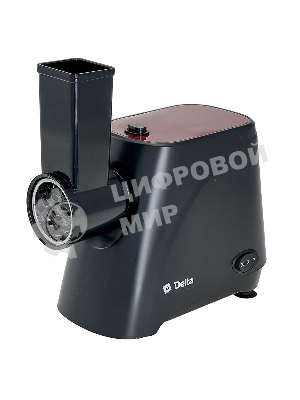 Мясорубка электрическая DELTA DL-6106M черный, 2000 Вт, 1.8 кг/мин, реверс, защита от перегрузки, насадки - 5