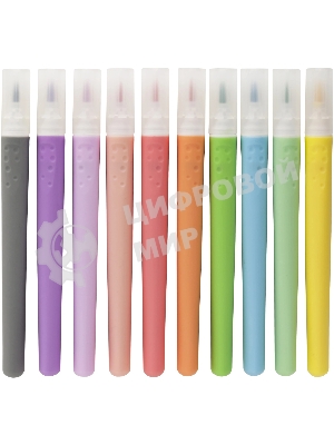 Фломастеры Silwerhof Create 13мм 146мм кисть, вентилируемый колпачок, 10 цветов, пакет с европодвесом