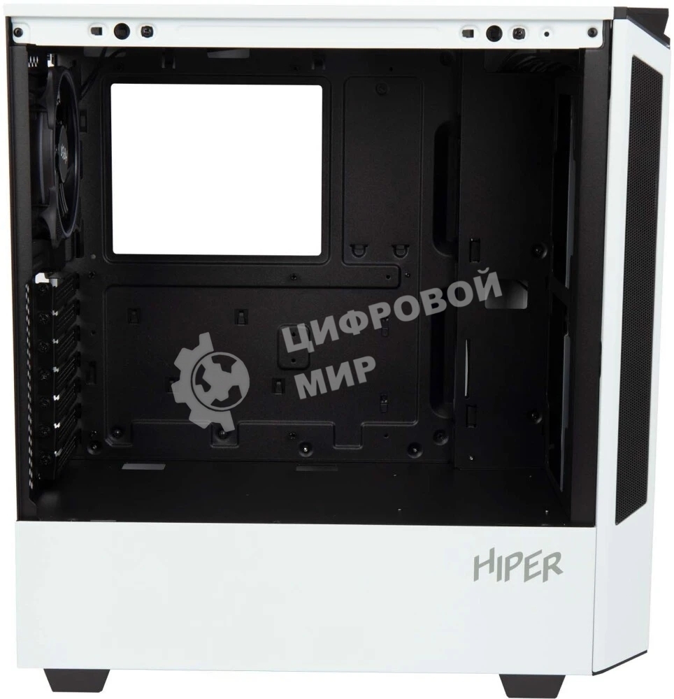 Компьютерный корпус Hiper PW81 белый без БП ATX 3x120мм 2xUSB2.0 2xUSB3.0 audio bott PSU