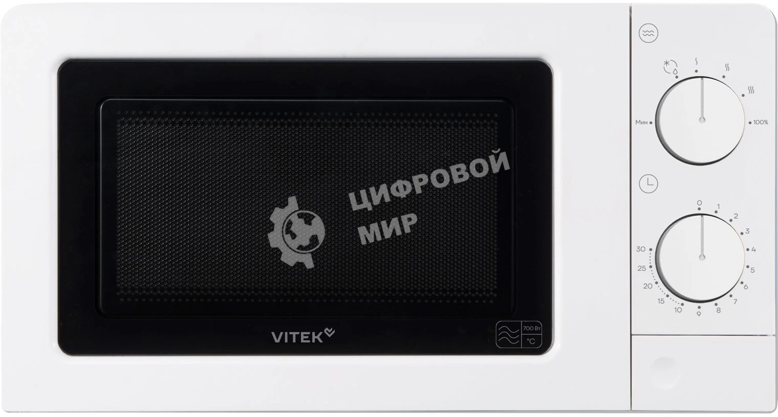 Микроволновая печь Vitek VT-MW0820 белый, 20 л, 700 Вт, переключатели - поворотный механизм