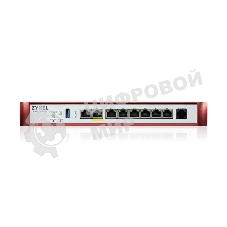 Межсетевой экран Zyxel USG FLEX 200HP с подпиской Gold на 1 год (AS, AV, CF, IDP/DPI, Sandboxing, SecuReporter), Rack, 1xRJ-45: 1/2.5G (LAN/WAN), 1xRJ-45: 1/2.5G PoE+ (LAN/WAN), 6xRJ-45: 1G (LAN/WAN),