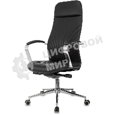 Кресло руководителя Бюрократ CH-610SL-Lux черный. эко.кожа. крестов. металл хром