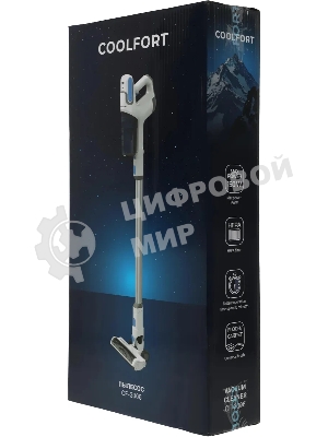 Пылесос вертикальный Coolfort CF-3006 белый/голубой, питание от аккумулятора, 130 вт, уборка сухая, пылесборник 0.5 л, работа от АКБ max 30 мин.